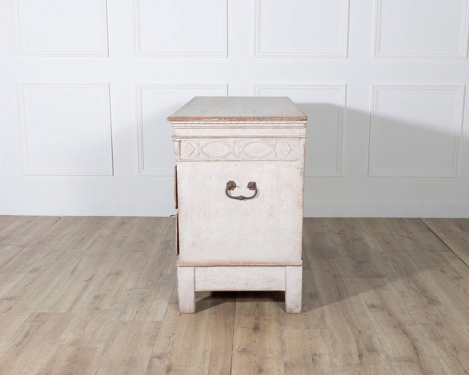 Antique Danish Painted Chest of Drawers in Antique White, Early 19th Century - JAA