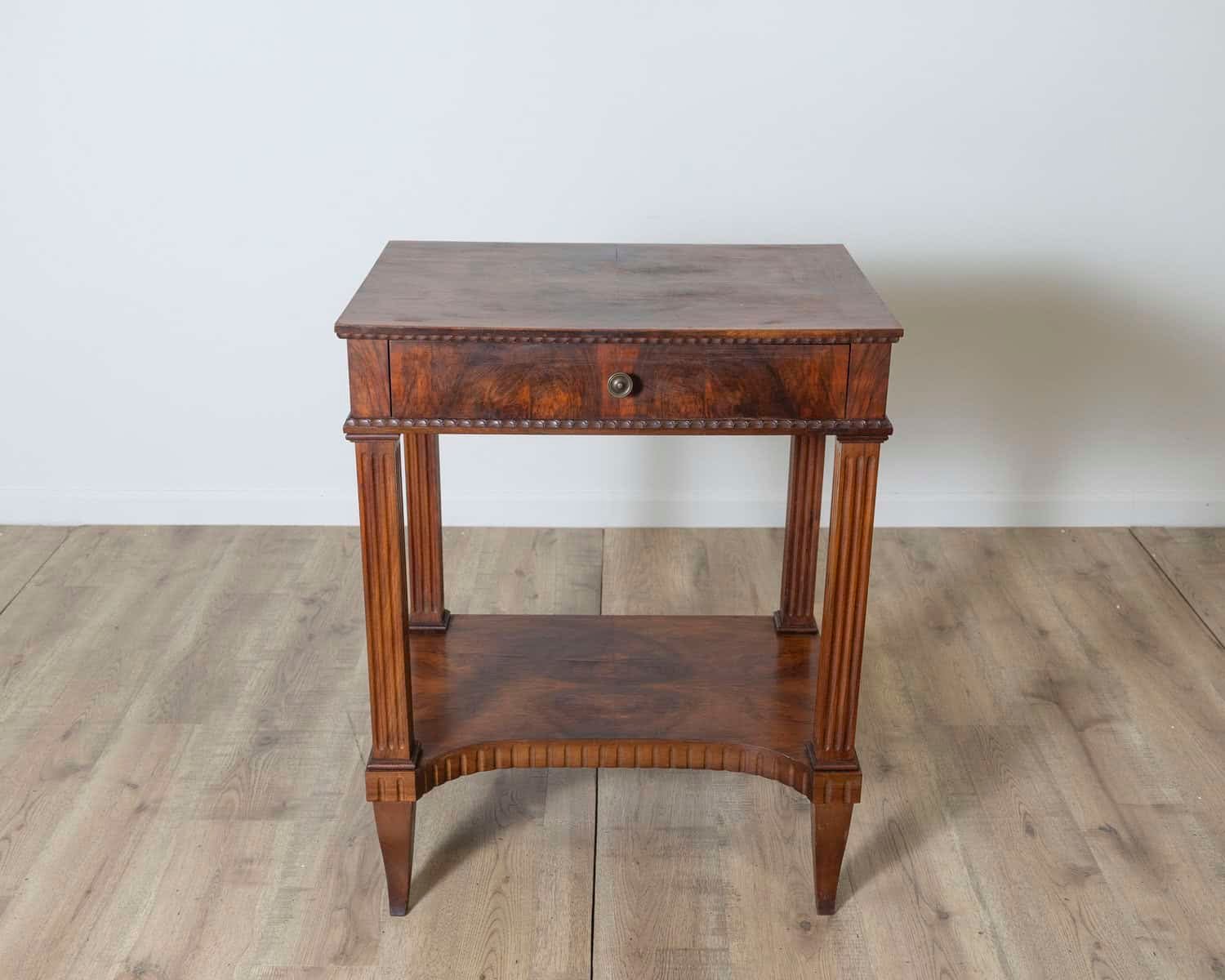 Early 19th Century Italian Walnut Side Table with Fluted Legs - JAA