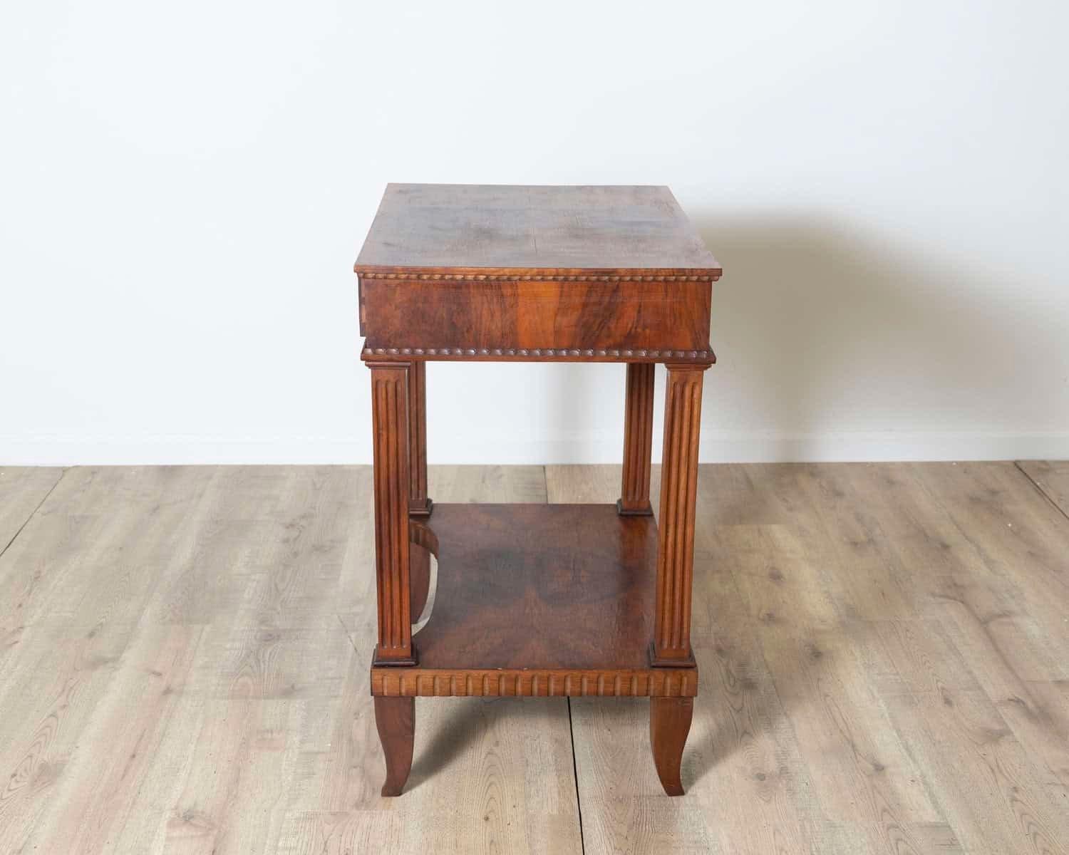 Early 19th Century Italian Walnut Side Table with Fluted Legs - JAA