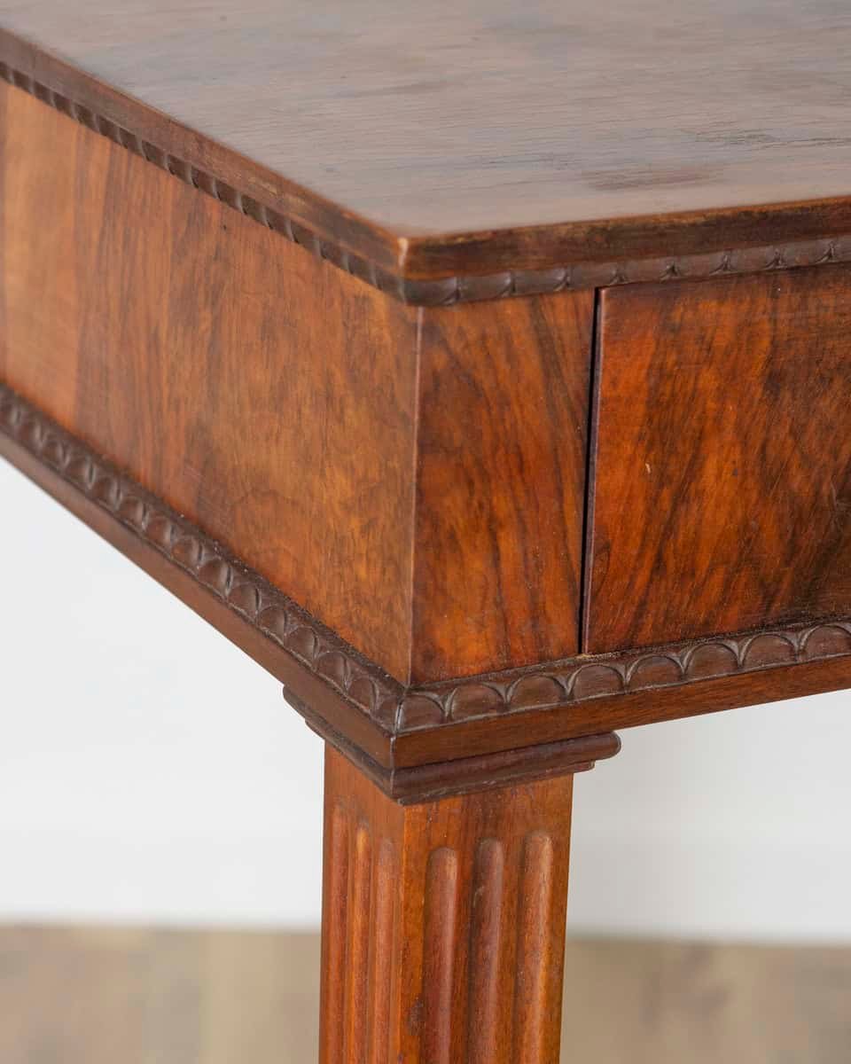 Early 19th Century Italian Walnut Side Table with Fluted Legs - JAA