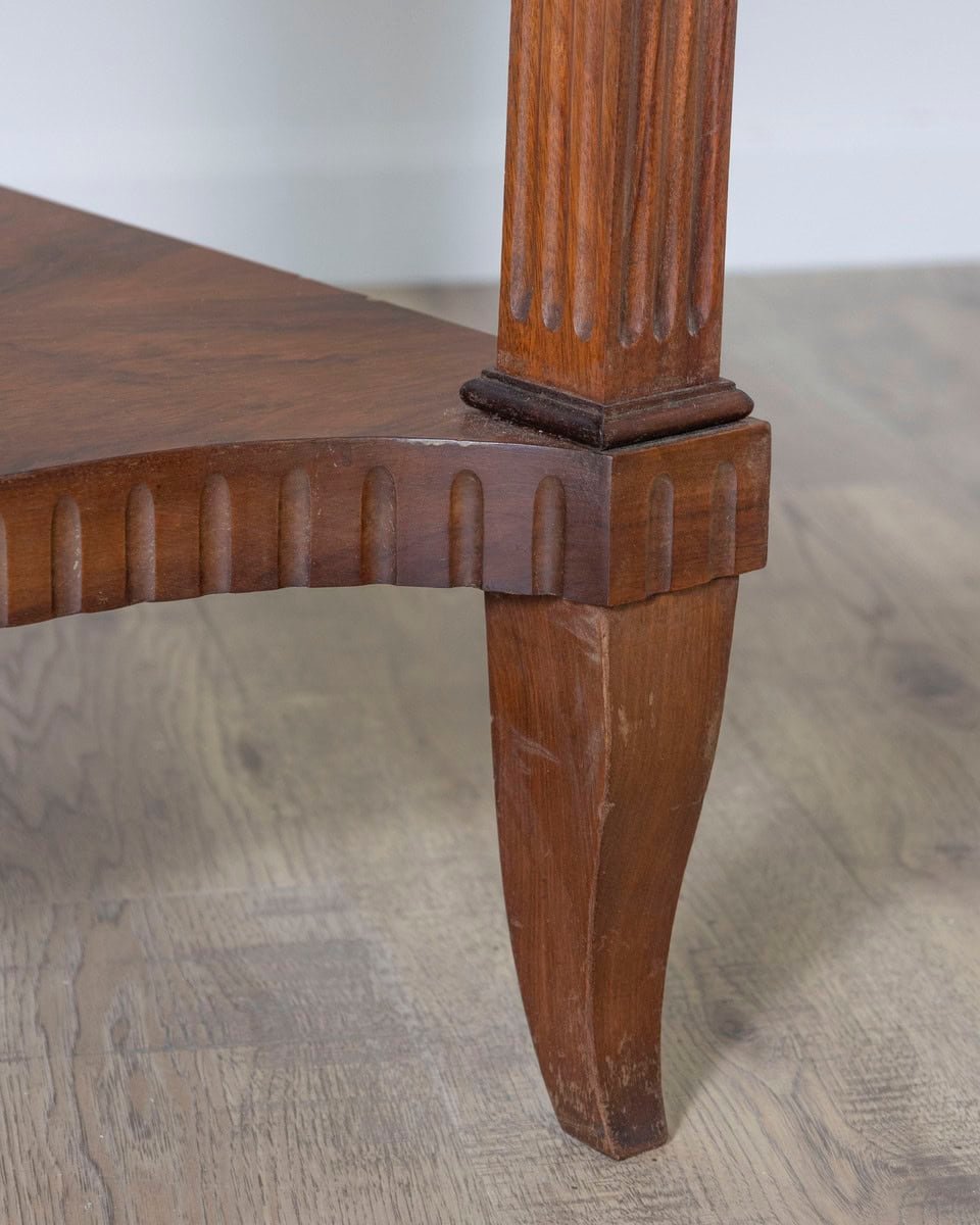 Early 19th Century Italian Walnut Side Table with Fluted Legs - JAA
