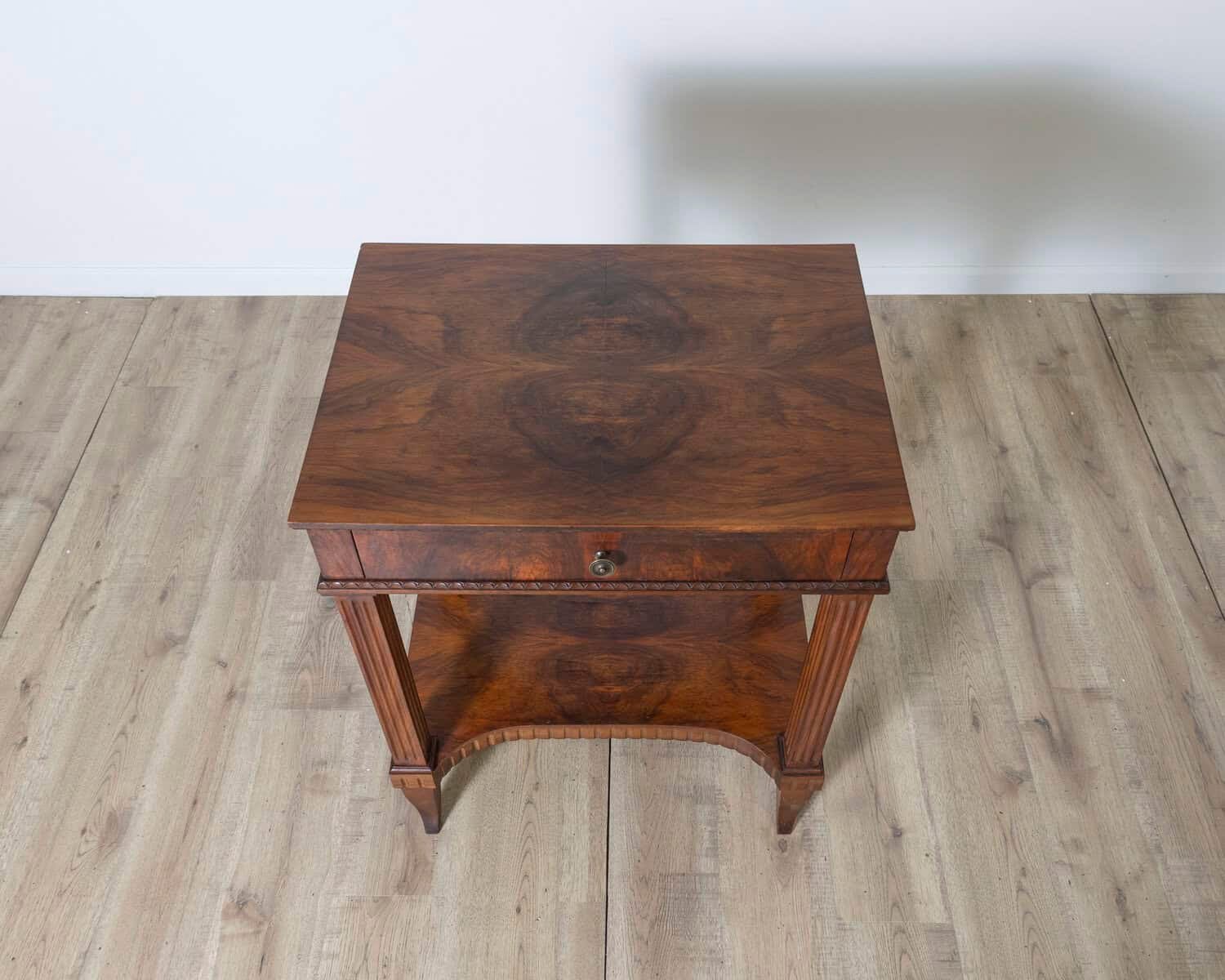 Early 19th Century Italian Walnut Side Table with Fluted Legs - JAA