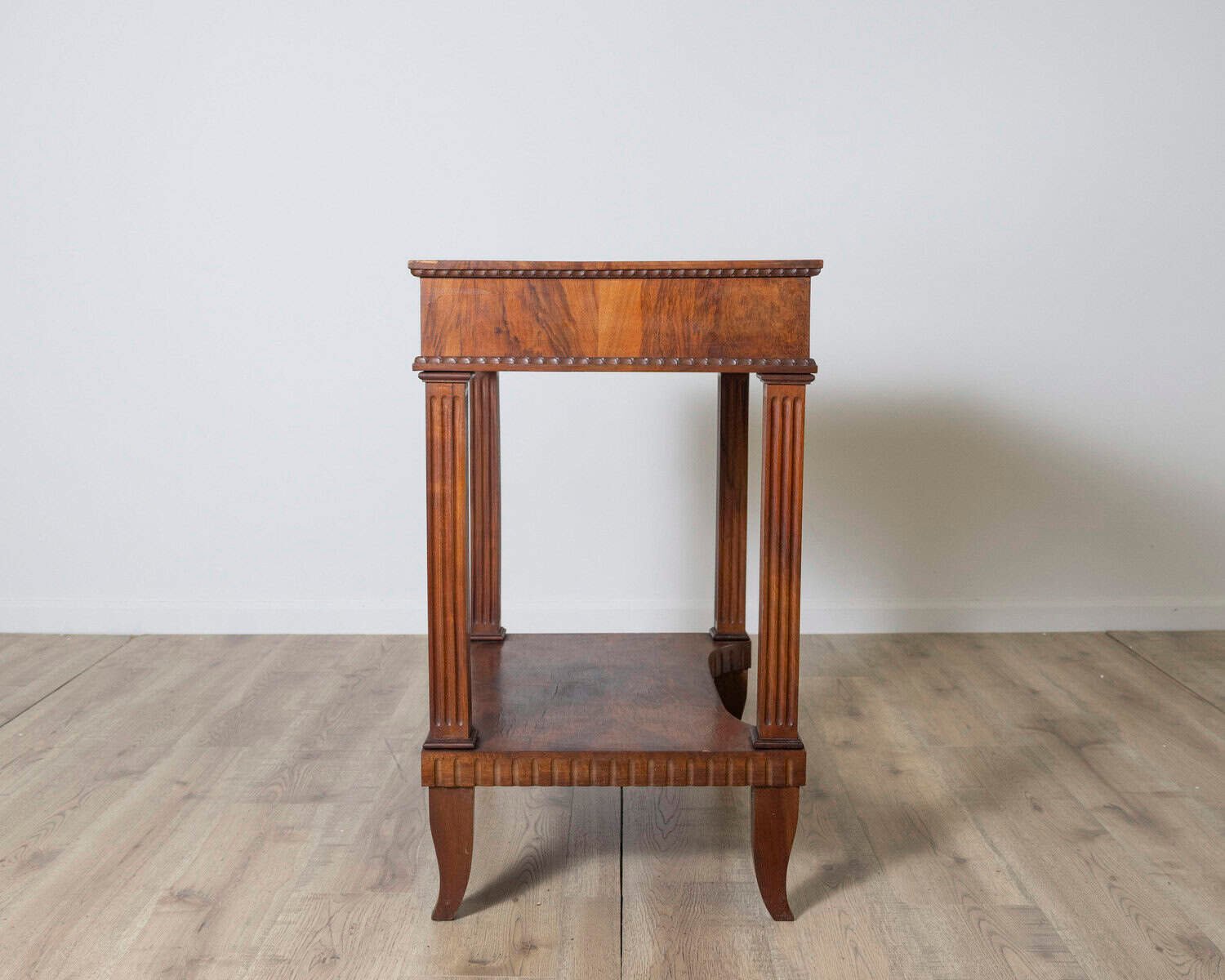 Early 19th Century Italian Walnut Side Table with Fluted Legs - JAA