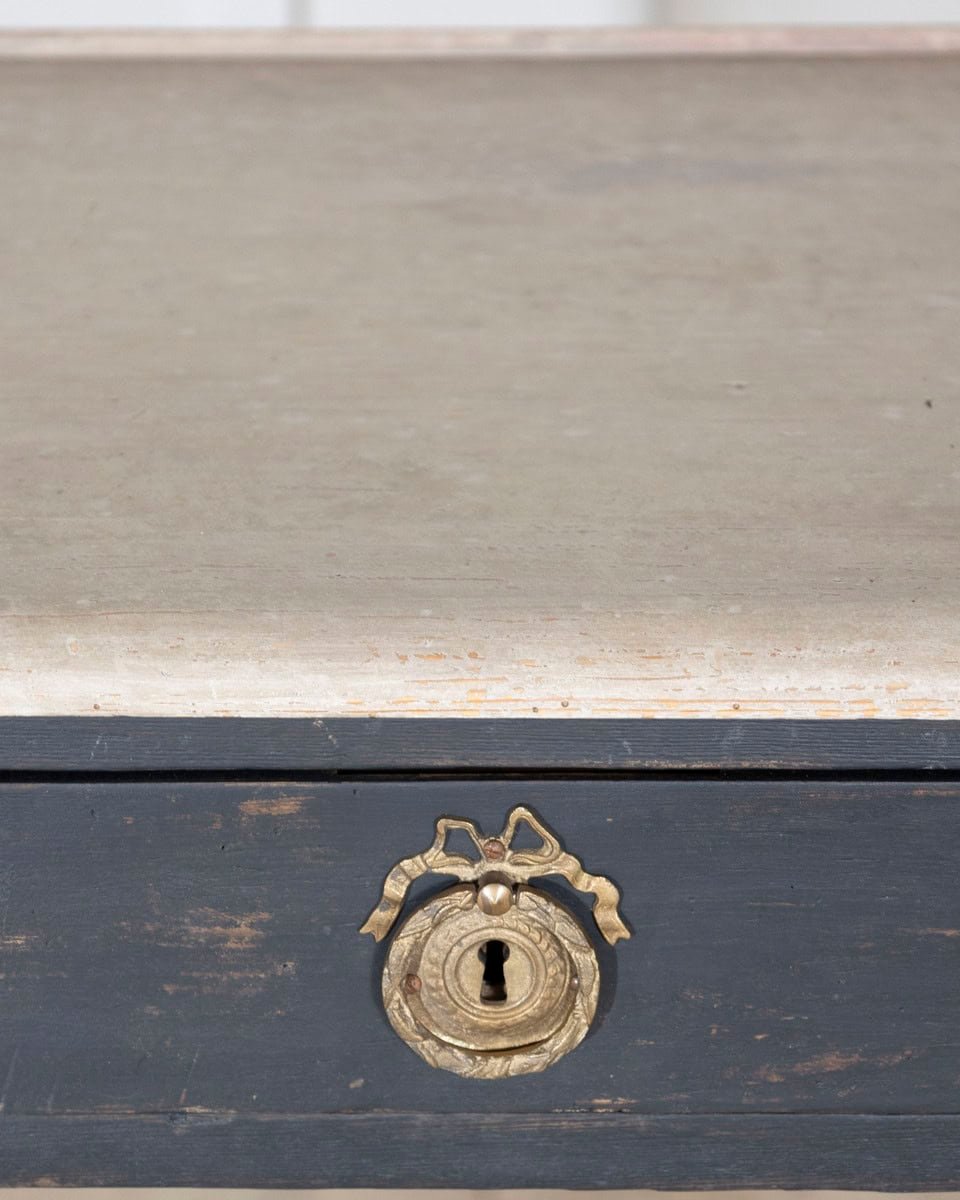 Swedish Console Table with Gallery Edge and Contrasting Painted Top, circa 1880 - JAA