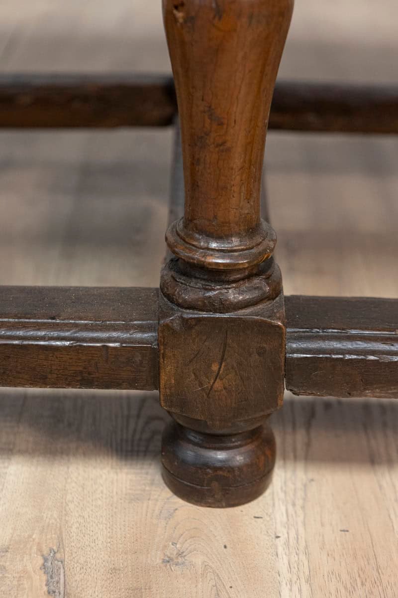 Italian Baroque Period Walnut and Ash 1690s Refectory Table with Turned Legs - JAA