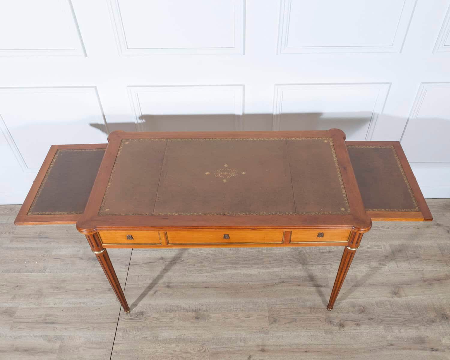 Louis XVI–Style Writing Desk with Leather Top and Pull-Out Extensions - JAA