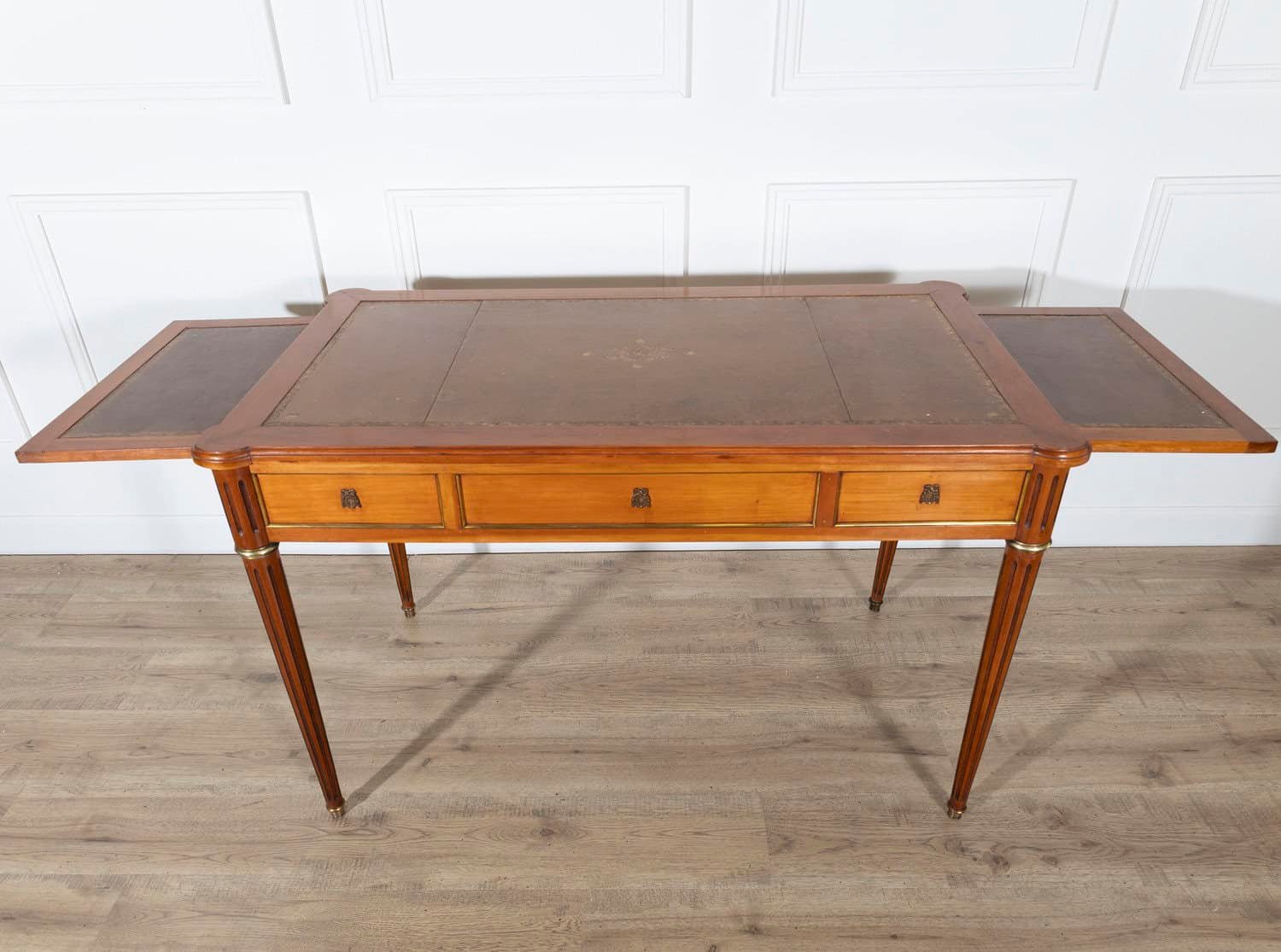 Louis XVI–Style Writing Desk with Leather Top and Pull-Out Extensions - JAA