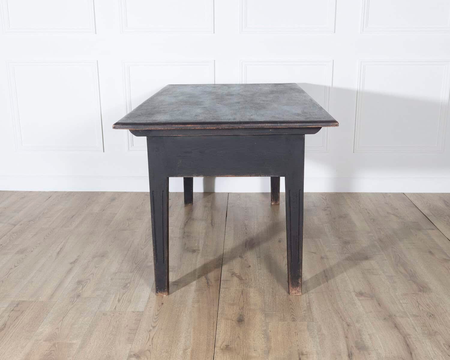 Early 20th Century Swedish Country Pine Kitchen Table in Black - JAA