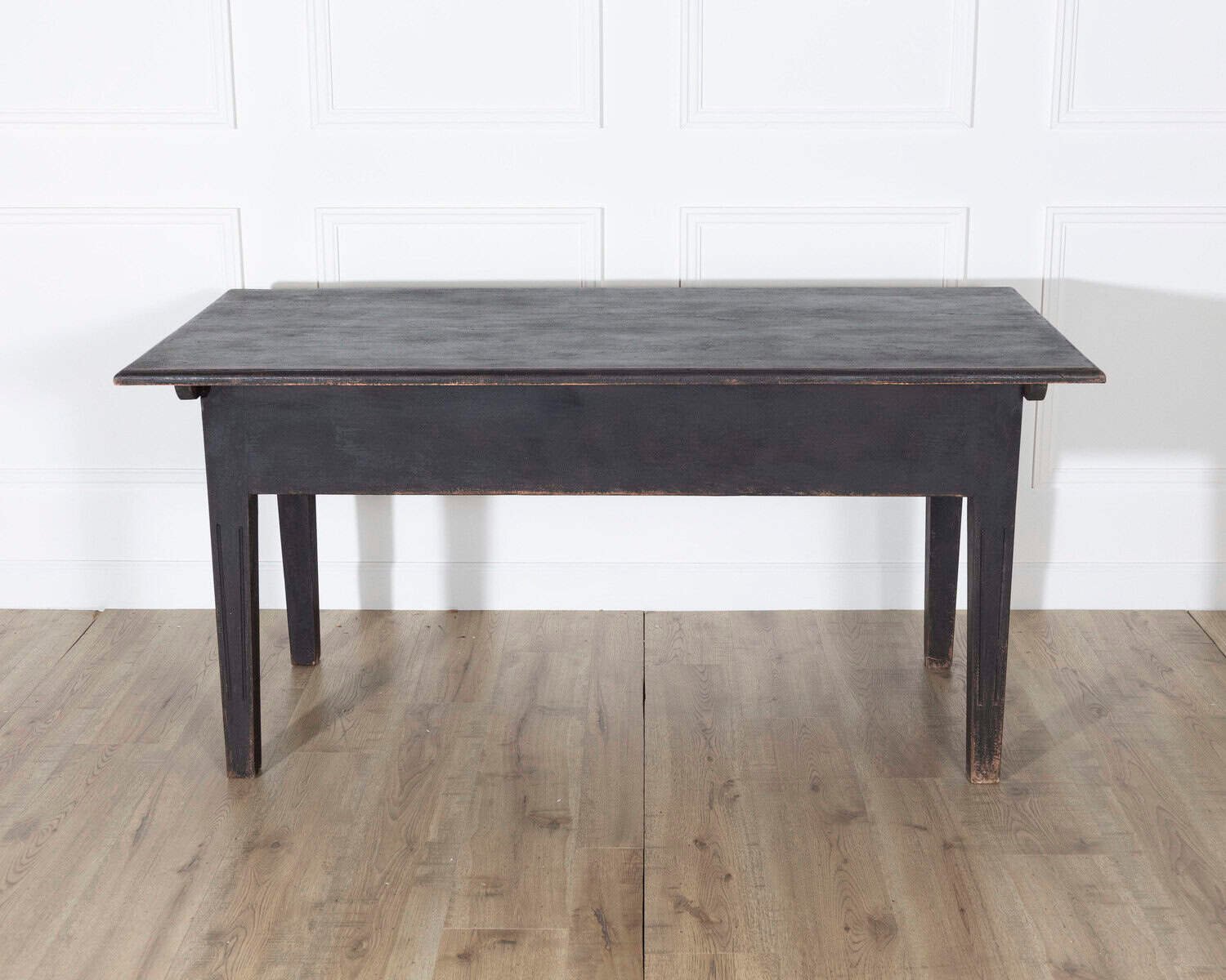 Early 20th Century Swedish Country Pine Kitchen Table in Black - JAA