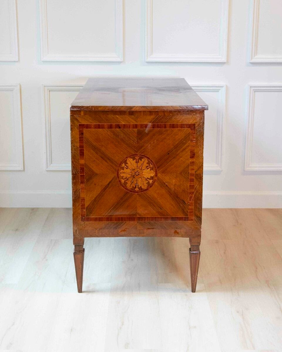 Walnut Chest Of Drawers With Inlays, Original Louis XVI, Late 18th Century - JAA
