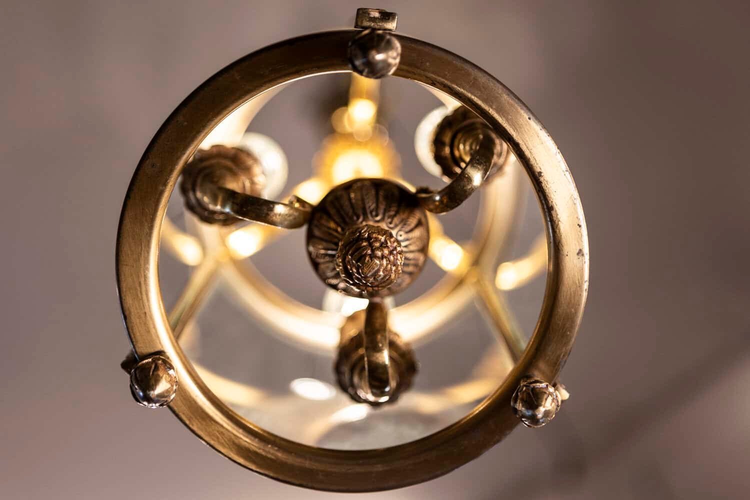 20th Century French Brass and Glass Lantern - JAA