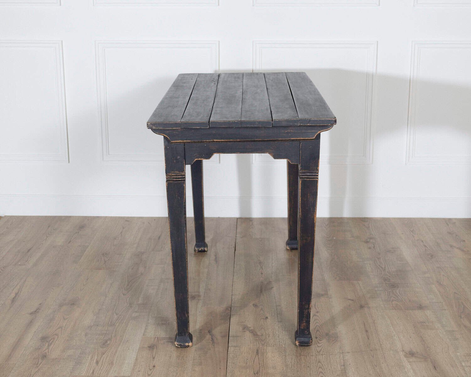Rustic French Painted Console Table with Square Legs, circa 1910 - JAA