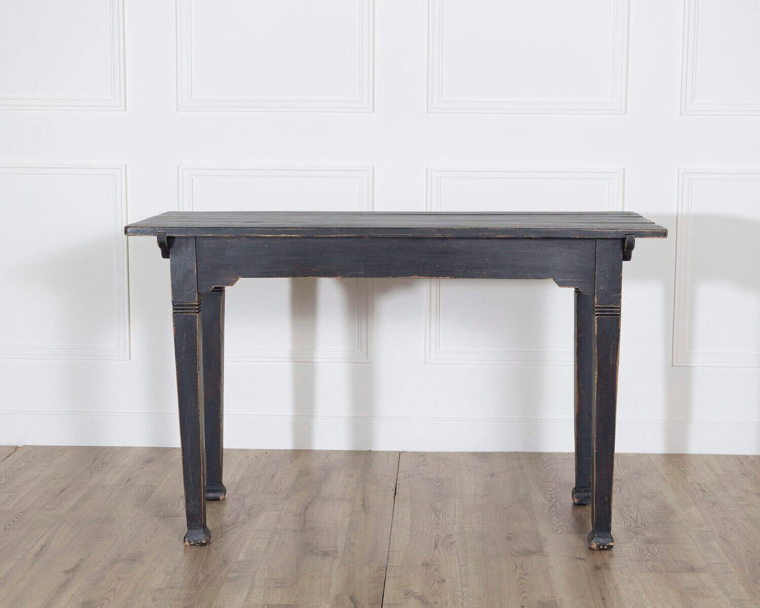 Rustic French Painted Console Table with Square Legs, circa 1910 - JAA