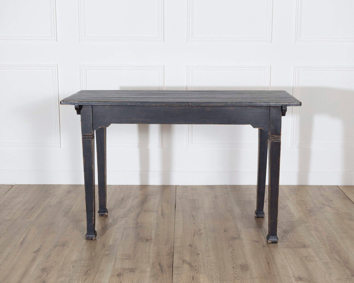 Rustic French Painted Console Table with Square Legs, circa 1910 - JAA