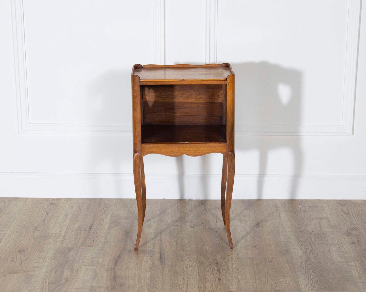 Pair of French Solid Walnut Bedside Tables with Heart Cutouts, 20th Century - JAA