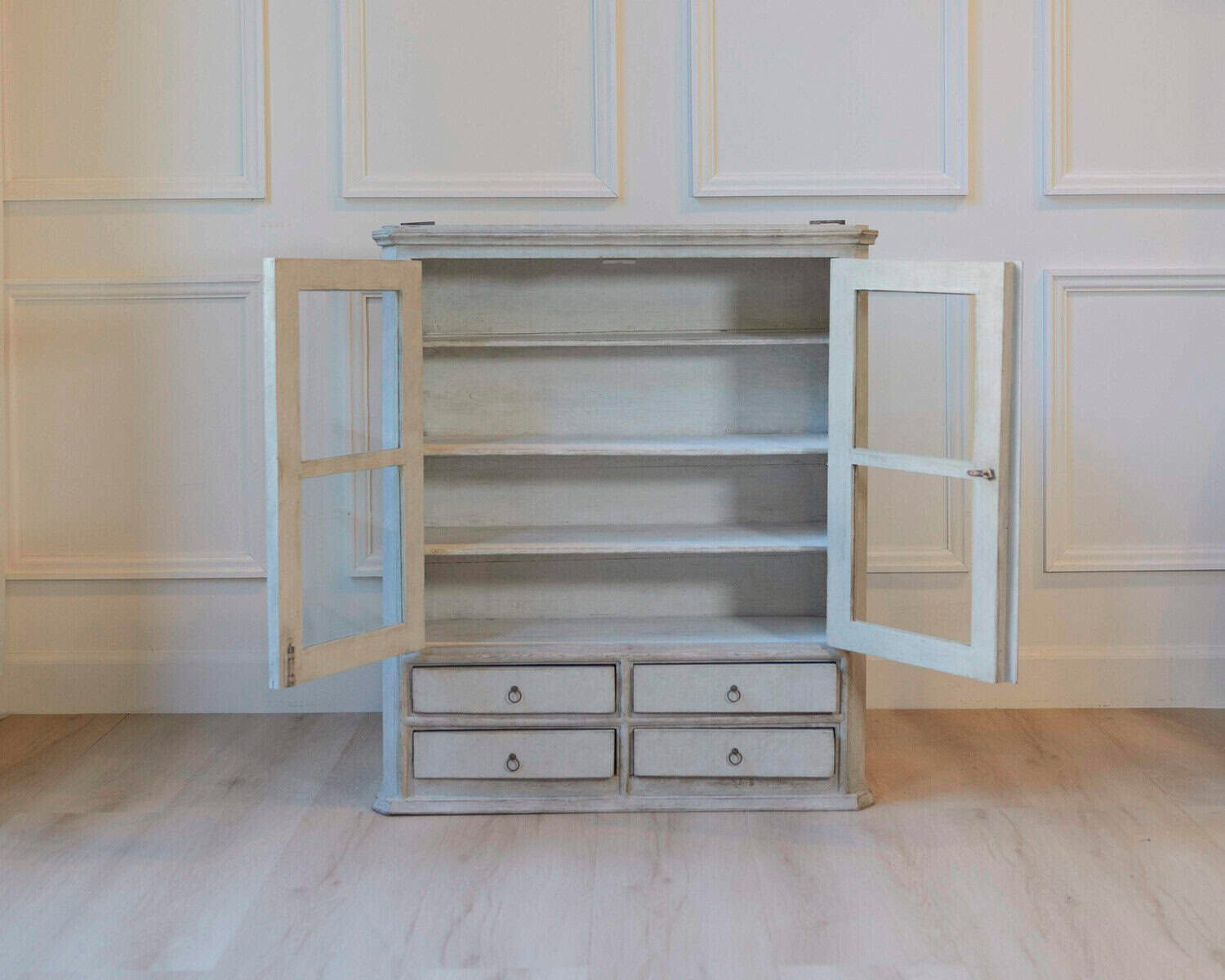 A hanging cabinet from Sweden with glass doors in grey - JAA