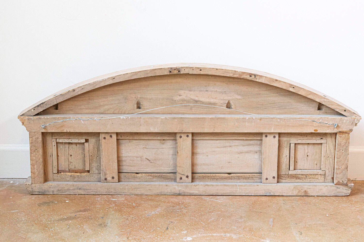 Pair of English Neoclassical Style 1850s Carved Pine Overdoors with Swag Motifs - JAA