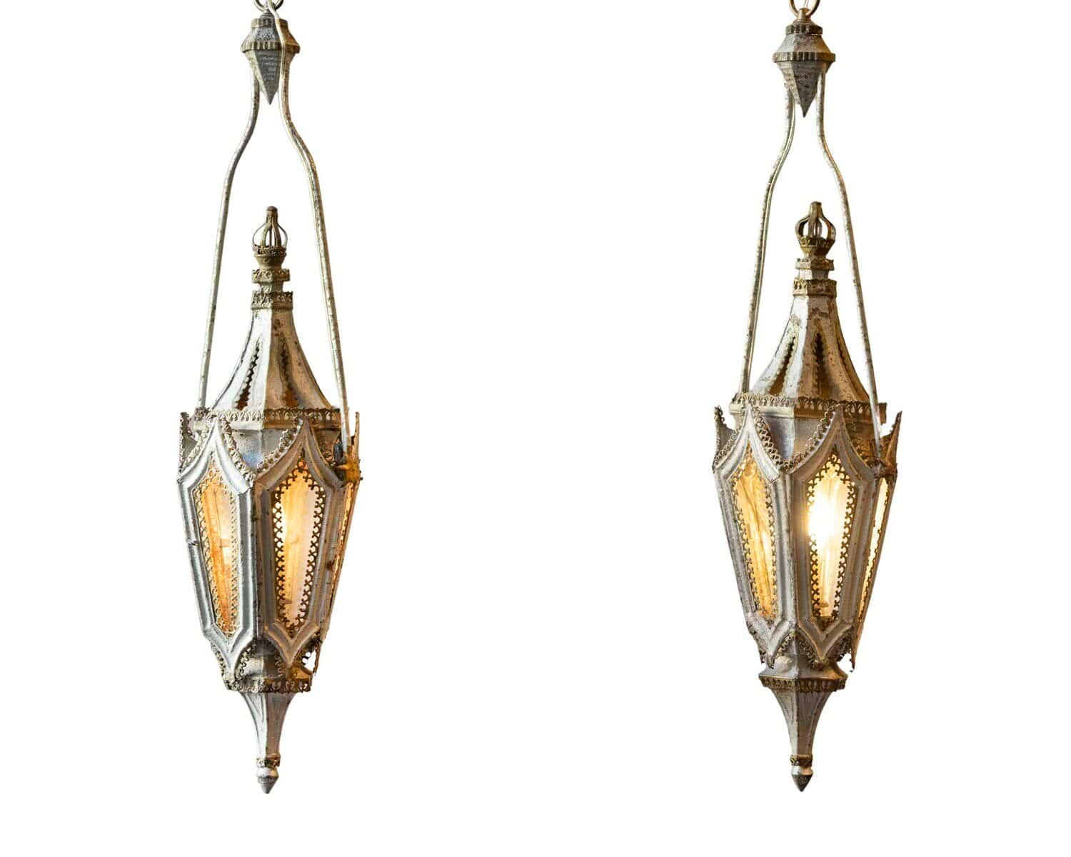 English 19th Century Painted Iron Gothic Revival Period Lanterns