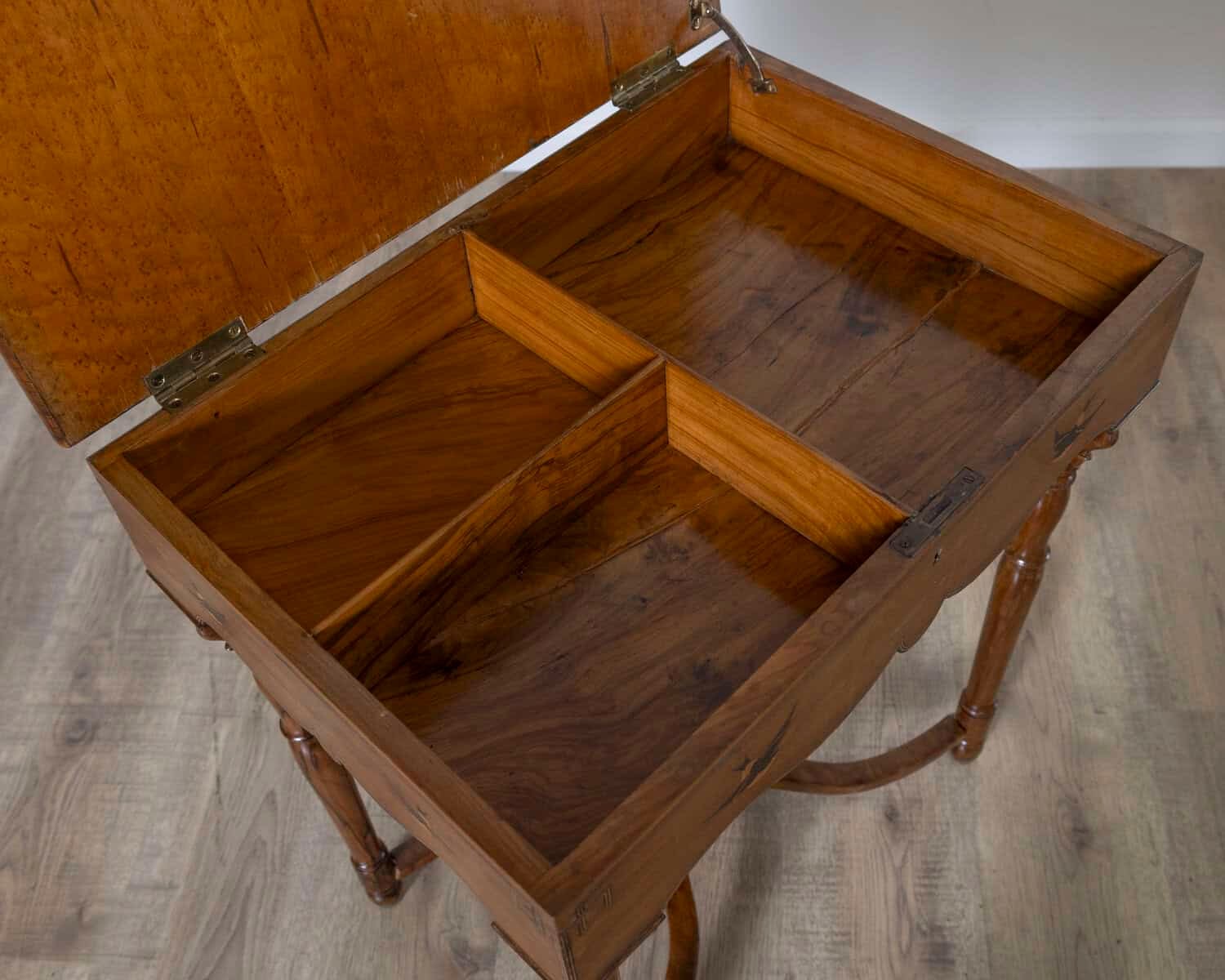 Tuscan Inlaid Walnut Side Table with Swallow Motif, Late 19th Century - JAA