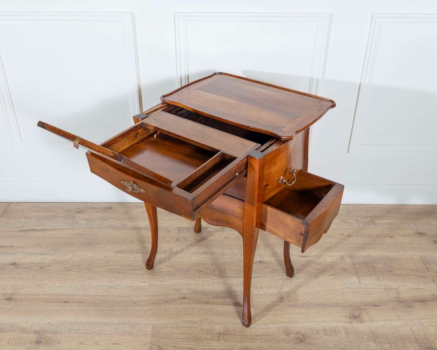 Late 19th-Century French Walnut Bedside Cabinet with Hidden Writing Desk - JAA