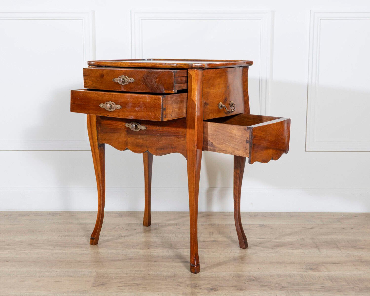 Late 19th-Century French Walnut Bedside Cabinet with Hidden Writing Desk - JAA