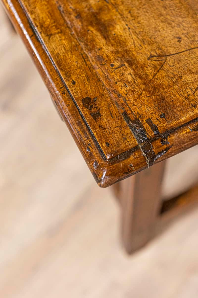 Italian 18th Century Walnut Side Table with Carved Apron and Single Drawer - JAA