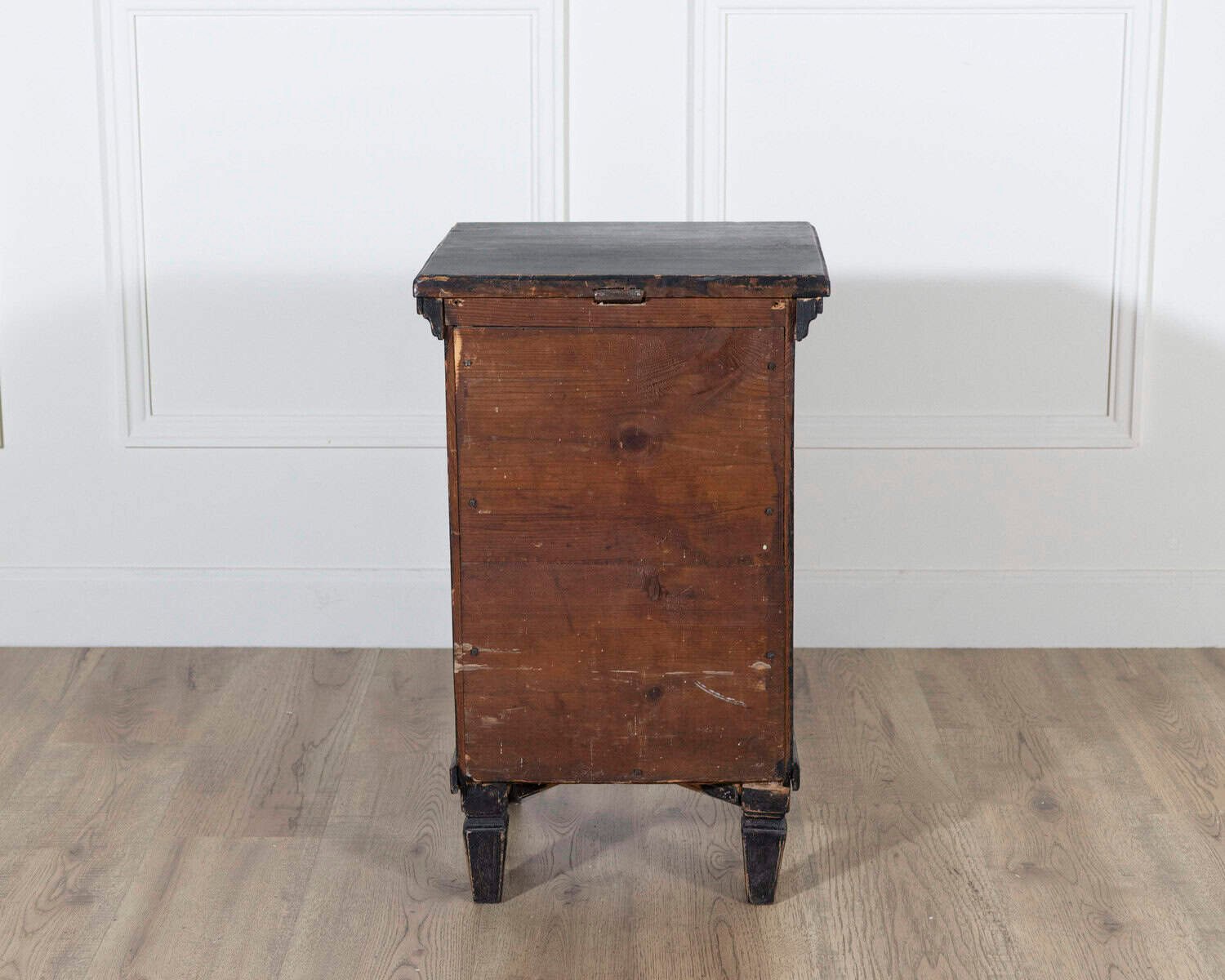 Pair of Scandinavian Black-Painted Bedside Tables with Brass Hardware, 20th Century - JAA
