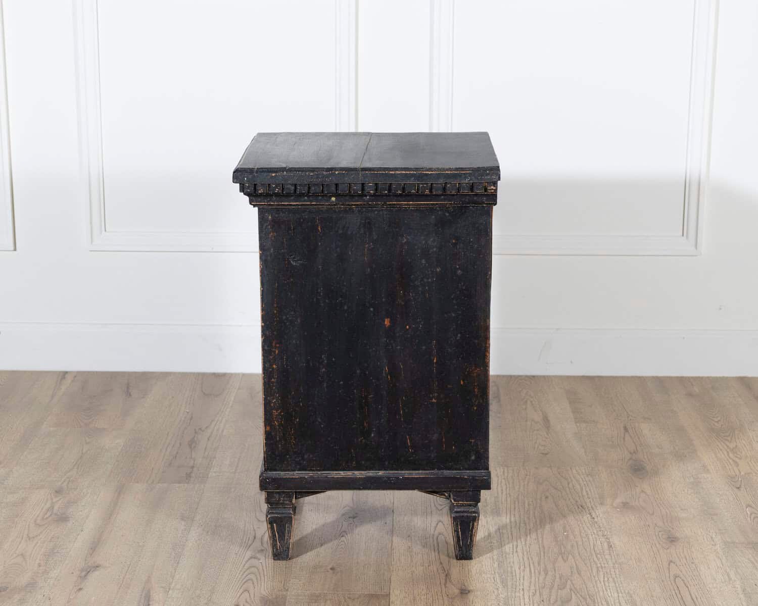 Pair of Scandinavian Black-Painted Bedside Tables with Brass Hardware, 20th Century - JAA