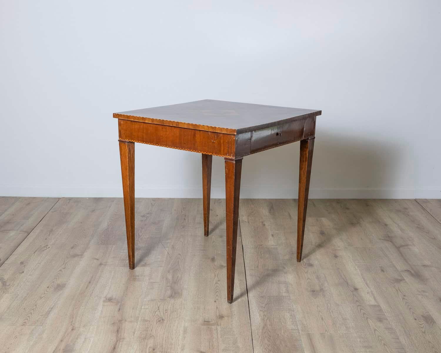 18th Century Tuscan Inlaid Game Table with Geometric Marquetry - JAA