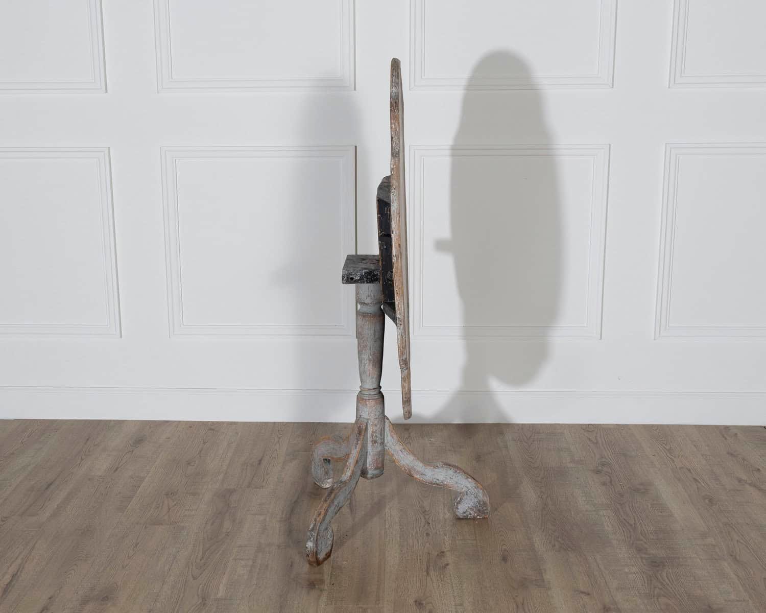 18th Century Swedish Rococo Tilt-Top Table with Original Black Back - JAA