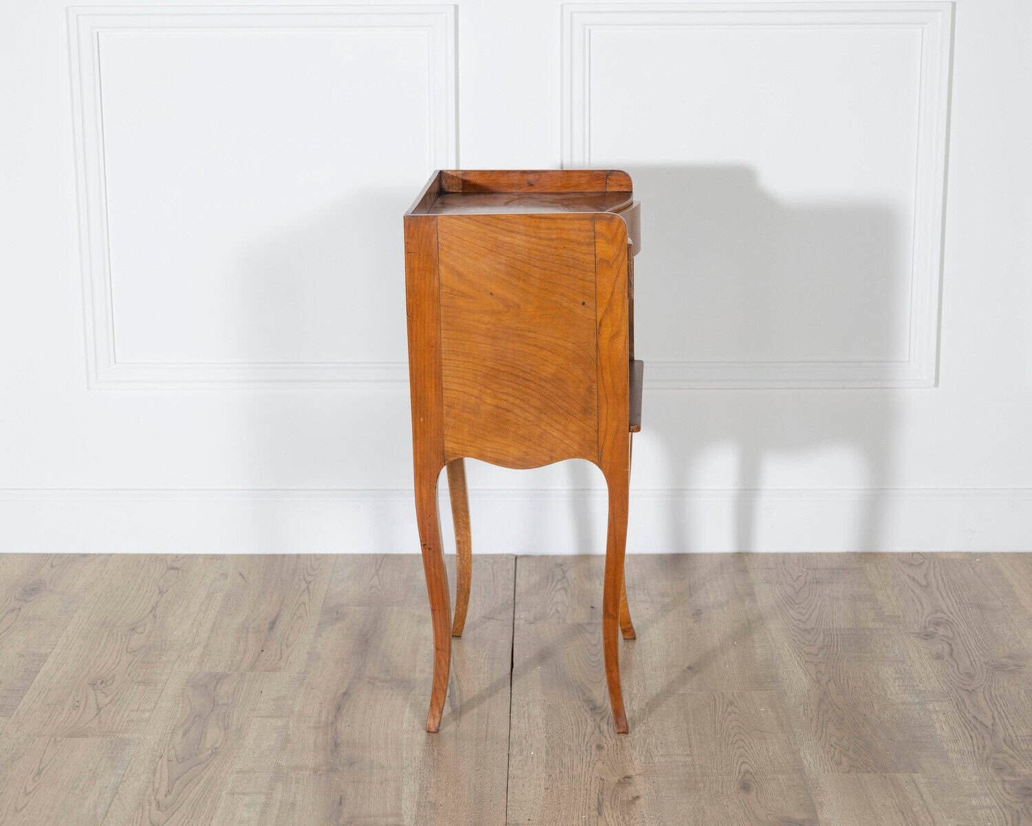 Pair of Louis XV Style Cherry Bedside Tables with Drawer and Niche - JAA