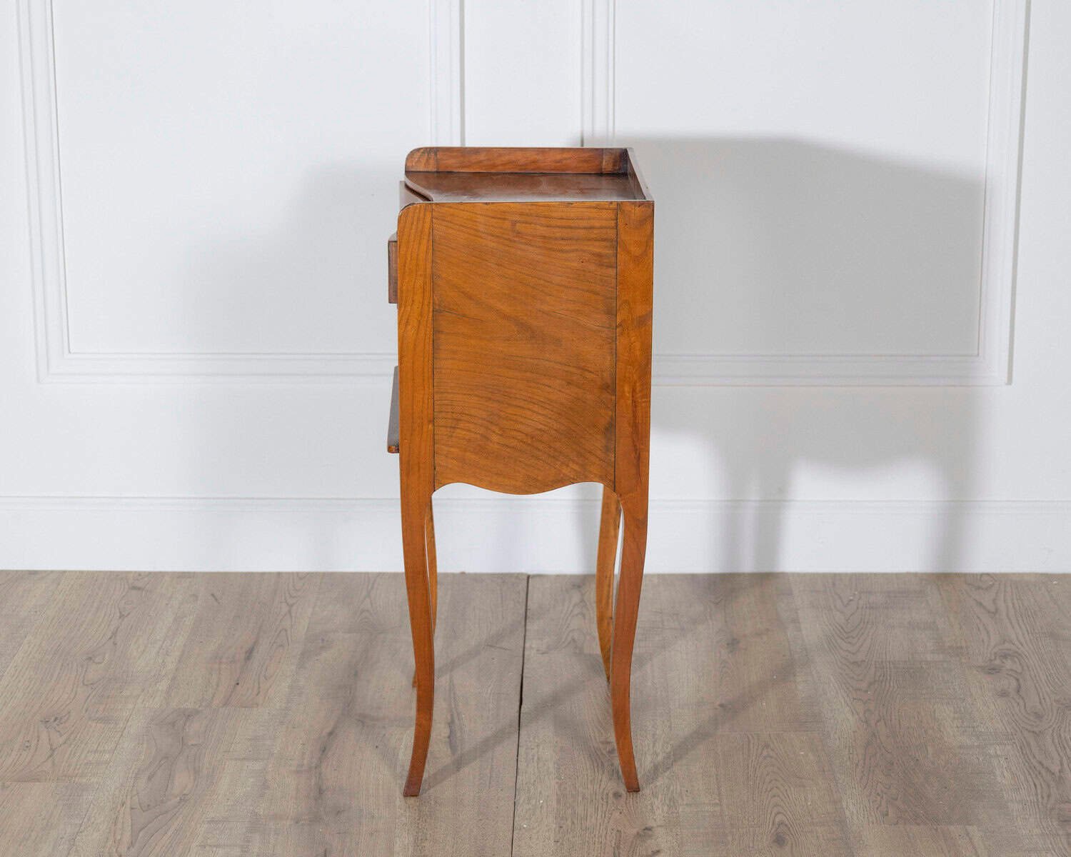 Pair of Louis XV Style Cherry Bedside Tables with Drawer and Niche - JAA