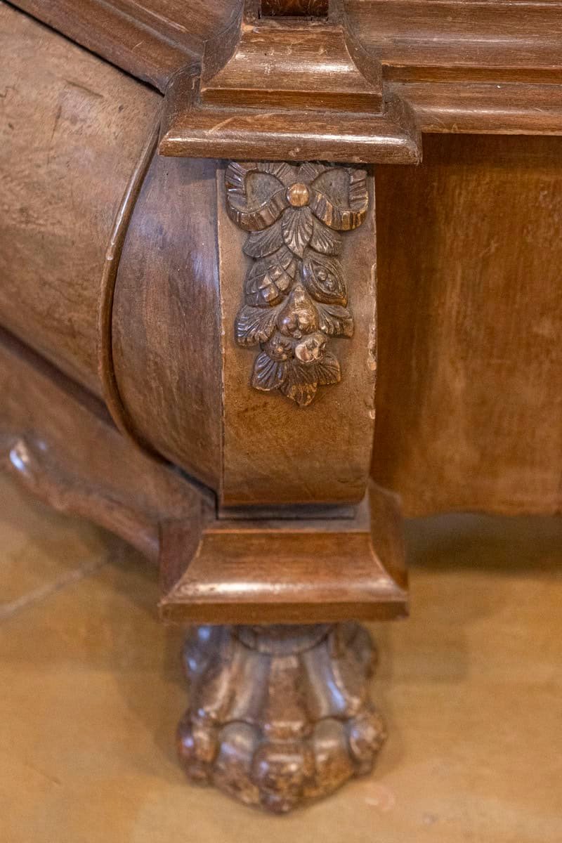 Dutch Rococo Revival 1890s Bombé Vitrine with Glass Doors and Single Drawer - JAA