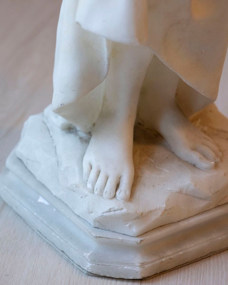 Italian Late 19th / Early 20th Century Volterra Alabaster Figure of a Flower Girl - JAA