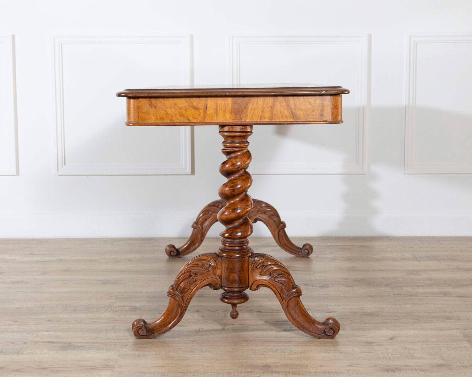 Lombardy Rectangular Table in Walnut and Precious Wood Marquetry, Italy, 19th Century - JAA