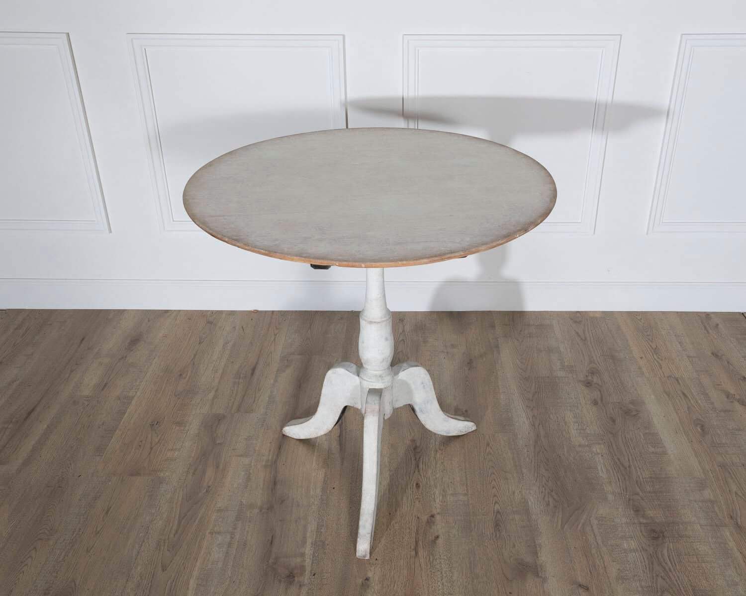 Swedish Antique Tilt-Top Table in Original White Paint, Circa 1880 - JAA