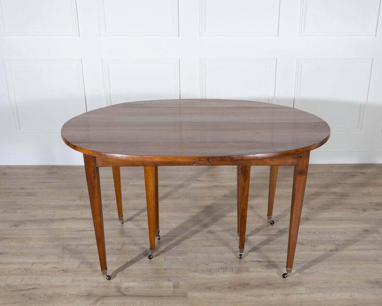 Early 20th Century French Restoration-Style Solid Walnut Extension Dining Table, 8 Feet - JAA