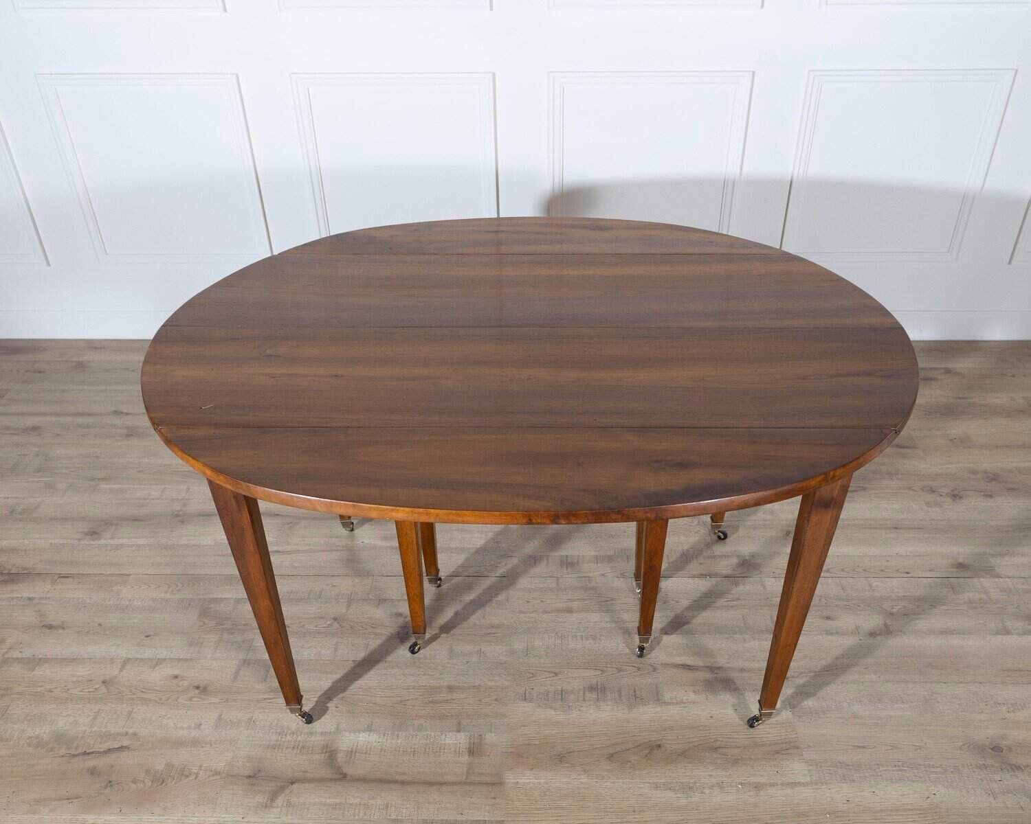 Early 20th Century French Restoration-Style Solid Walnut Extension Dining Table, 8 Feet - JAA