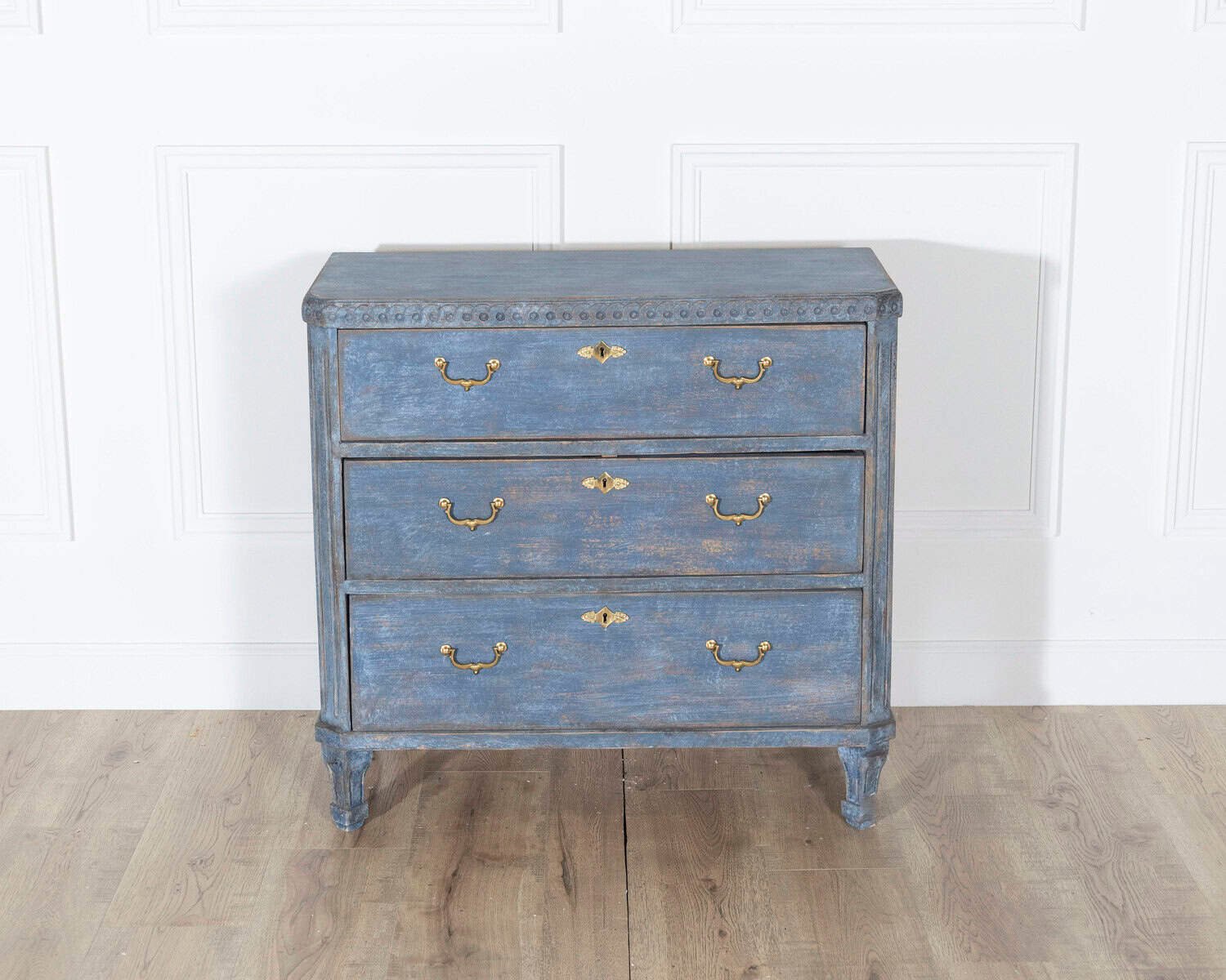 Pair of Swedish Blue Painted Chests of Drawers, circa 1870 - JAA