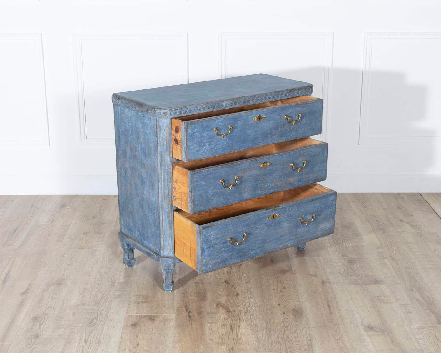 Pair of Swedish Blue Painted Chests of Drawers, circa 1870 - JAA