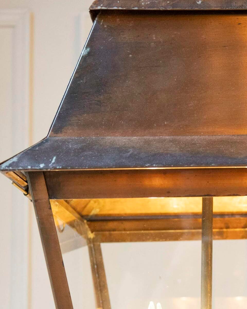 Pair of Early 20th-Century French Copper Hanging Lanterns - JAA