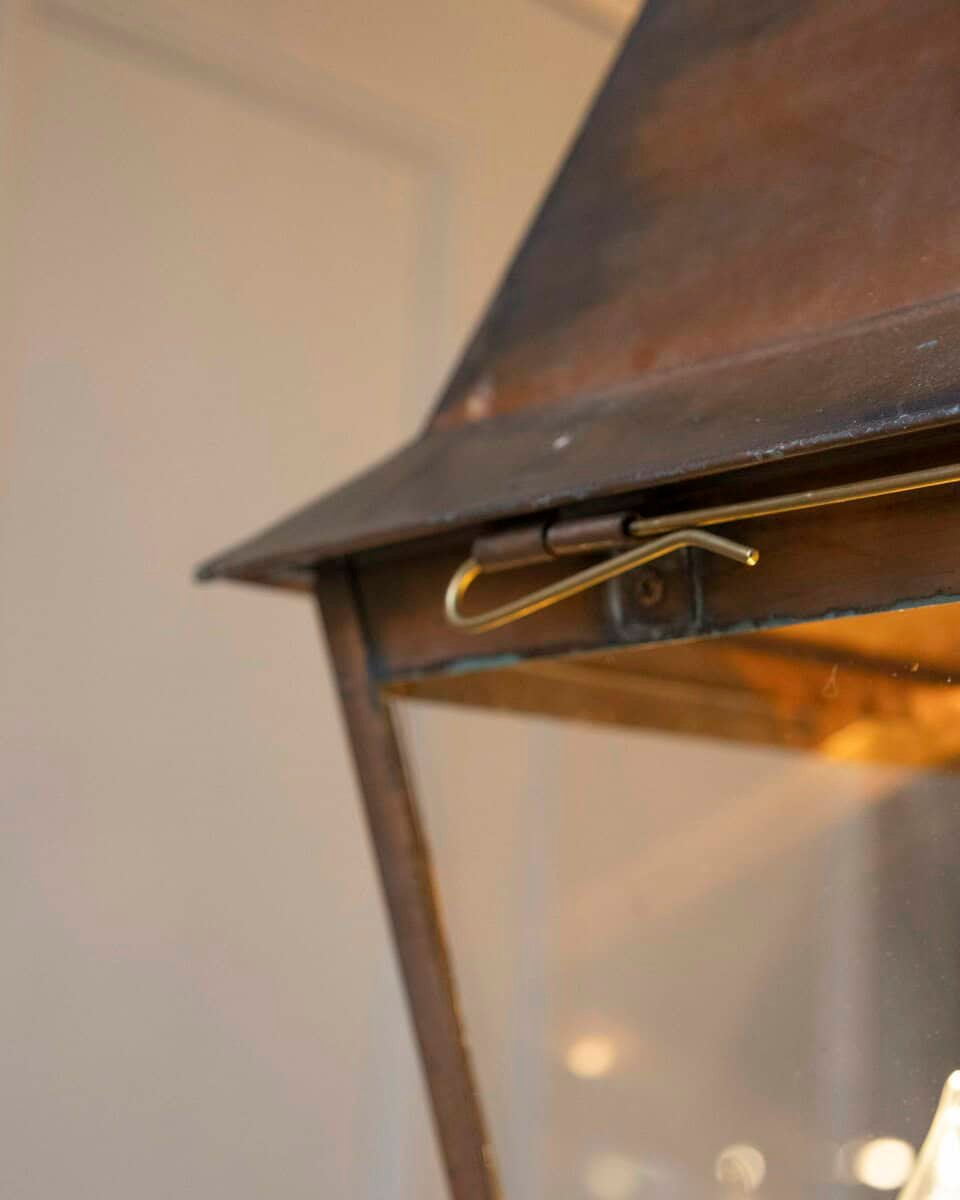 Pair of Early 20th-Century French Copper Hanging Lanterns - JAA