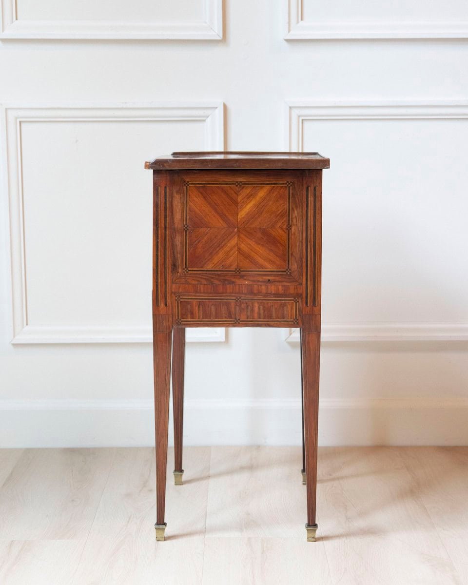 Louis XVI Style Marquetry Bedside Table - JAA