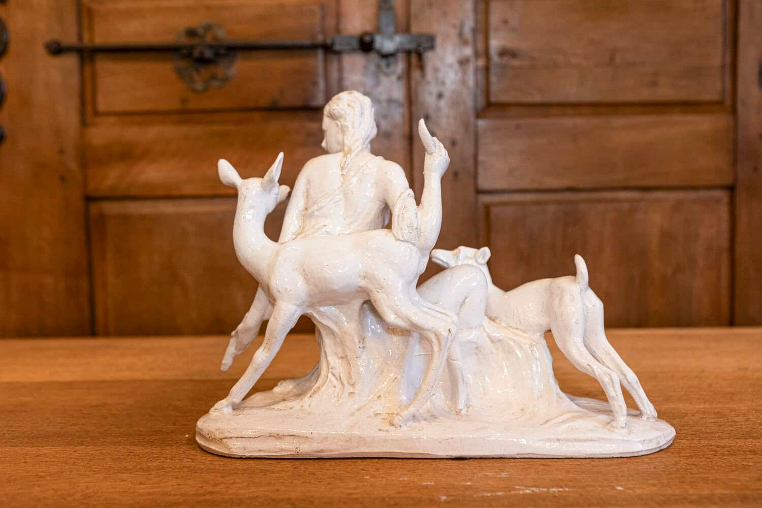 Italian 20th Century Ceramic Sculpture of Diana - JAA