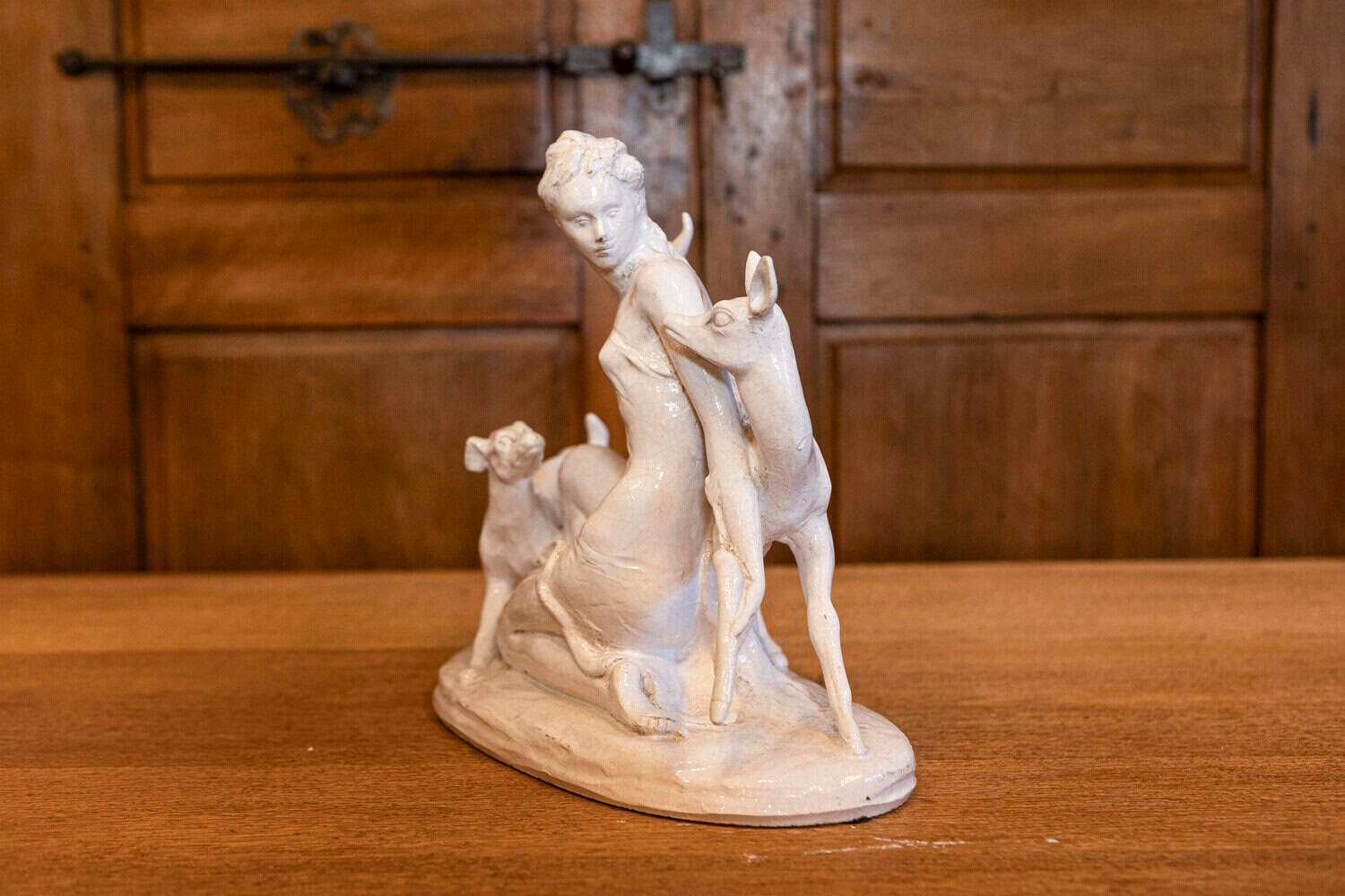 Italian 20th Century Ceramic Sculpture of Diana - JAA