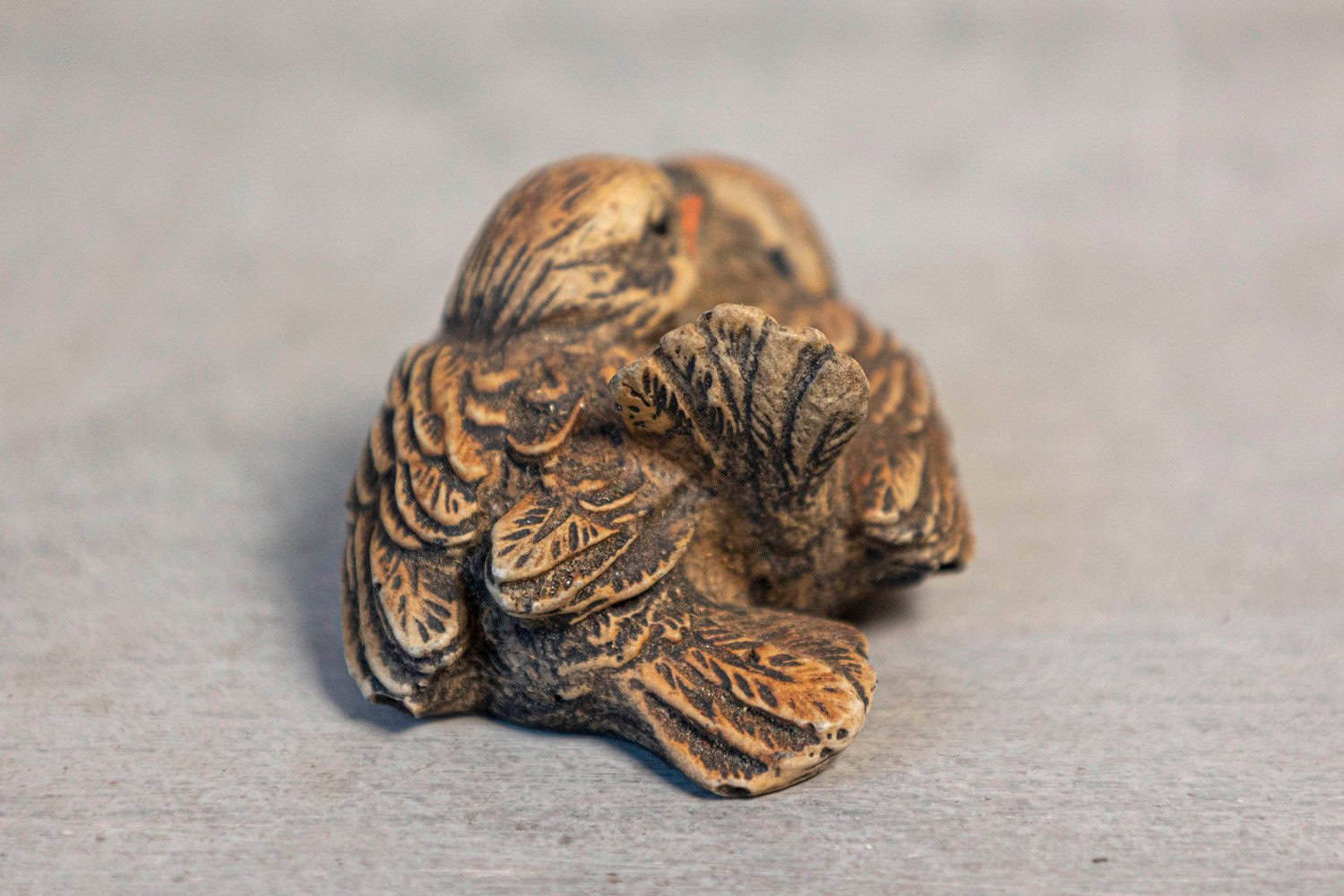 English 19th Century Victorian Carved Wooden Nesting Bird Group - JAA