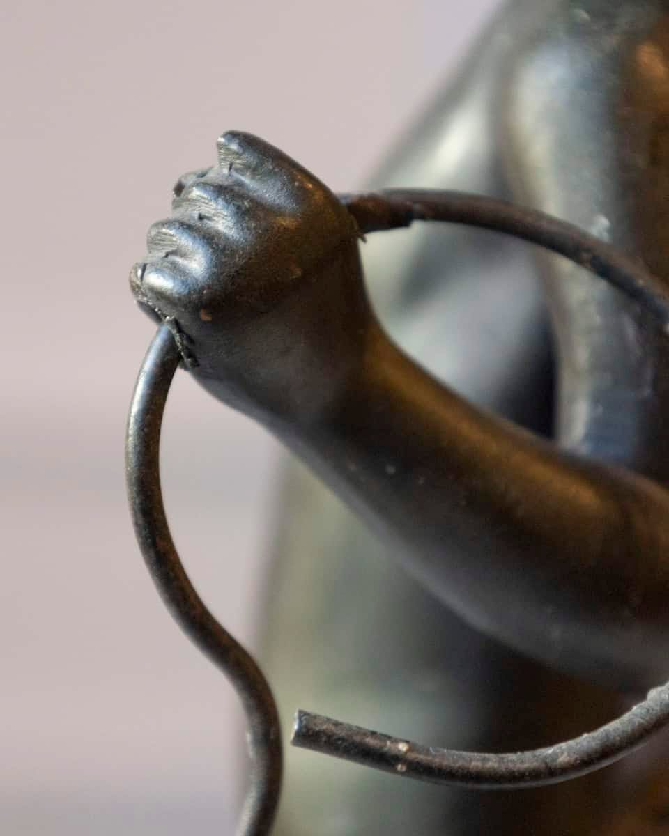 Italian 19th Century Patinated Bronze Sculpture of a Boy on Marble Base, Signed - JAA