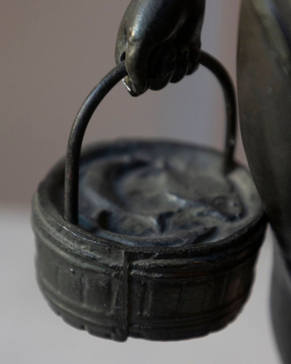 Italian 19th Century Patinated Bronze Sculpture of a Boy on Marble Base, Signed - JAA