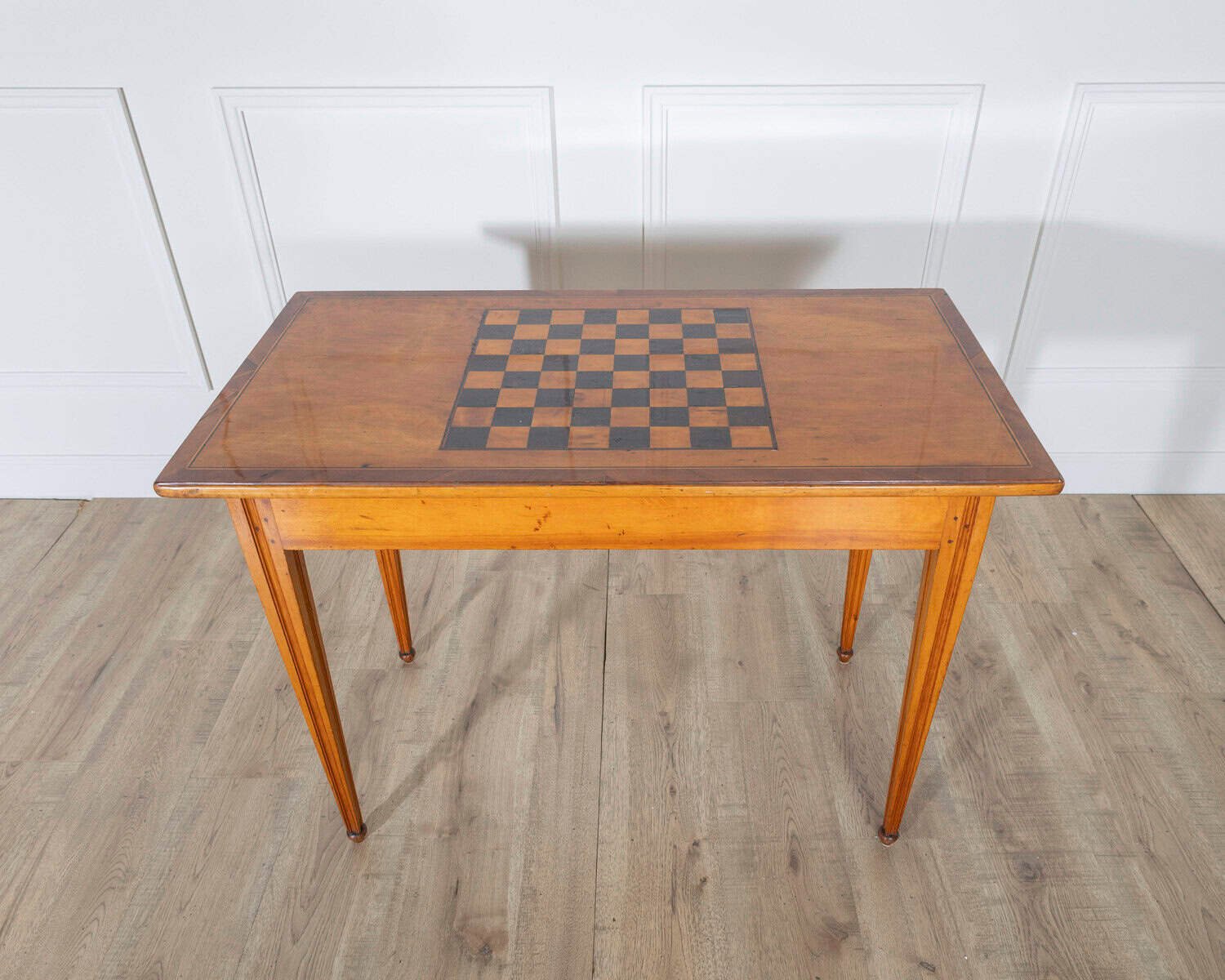 Late Gustavian Cherry and Nutwood Game Table with Checkerboard and Backgammon, circa 1840 - JAA