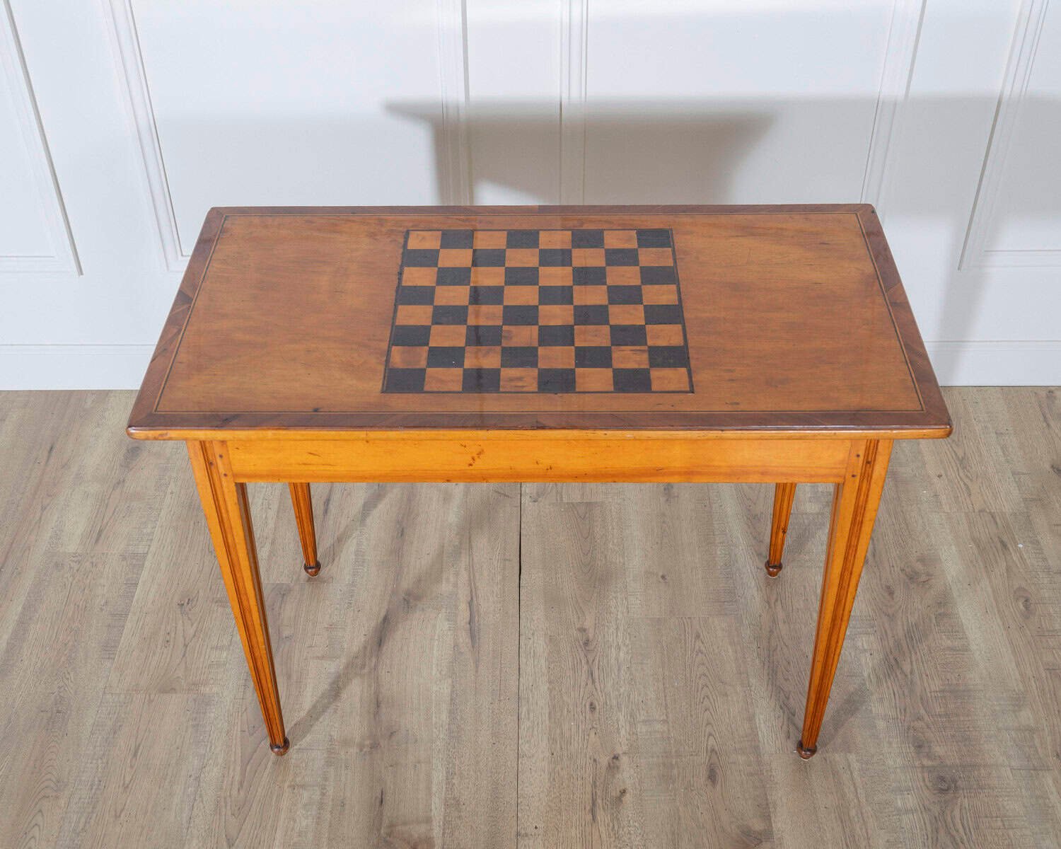Late Gustavian Cherry and Nutwood Game Table with Checkerboard and Backgammon, circa 1840 - JAA